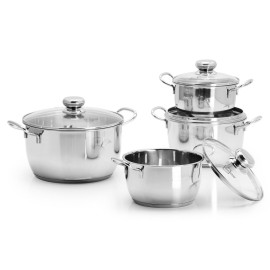 Bộ 4 nồi Inox 3 đáy Fivestar thân Cool FSB4007 nắp kính, bảo hành 5 năm