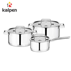 Bộ 3 nồi Inox 304 cao cấp 5 đáy Kalpen Gliter KP-3568 xuất Đức, bảo hành 5 năm