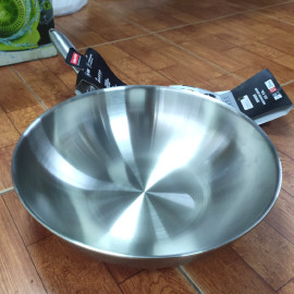 Chảo sâu lòng Inox 3 lớp đúc liền khối Makeup Uni Clad Kimscook 30cm