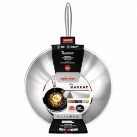 Chảo sâu lòng Inox 3 lớp đúc liền khối Makeup Uni Clad Kimscook 30cm