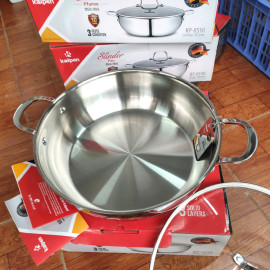 Chảo Inox 304 thân đúc đáy liền nguyên khối Kalpen size 30cm