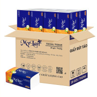 Thùng 20 gói giấy ăn rút Mylan quả Táo cao cấp 4 lớp (400 tờ/gói)