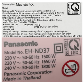 Máy sấy tóc Panasonic EH-ND37-P645 công suất 1800W xuất xứ Thái Lan