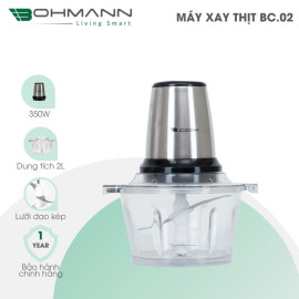 Máy xay thịt đa năng lưỡi dao kép cối thuỷ tinh 2L Bohmann B.Cook BC-02 bảo hành 12 tháng