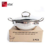 Nồi Fivestar Inox 304 phủ men chống dính 3 lớp đáy 20cm FSN20IN005