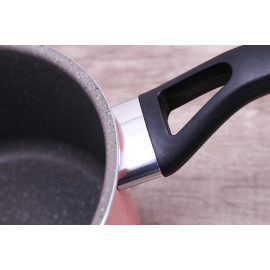 Quánh hợp kim nhôm chống dính vân đá đáy từ nắp kính Kims Cook 16cm EARM316H