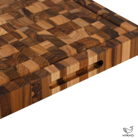Thớt chặt gỗ Teak Kaiyo đầu cây chữ nhật 35x25x3.8cm