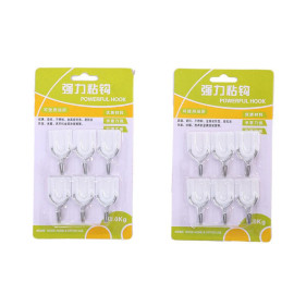 Combo 12 móc Inox treo dính tường Powerful Hook 2k..