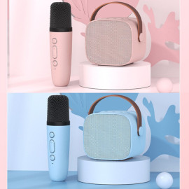 Bộ Loa Bluetooth kèm Micro không dây Karaoke Mini K1 xanh