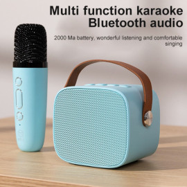 Bộ Loa Bluetooth kèm 02 Micro không dây Karaoke Mini K1 xanh