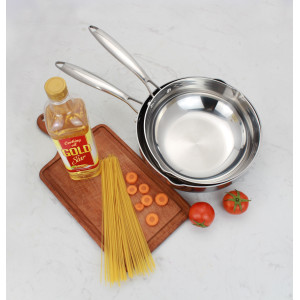 Chảo Inox 3 lớp đúc liền khối miệng rót Kalpen Zenger 20cm, bảo hành 5 năm