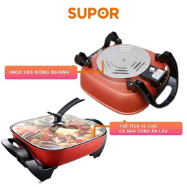Nồi lẩu điện Fast Cooking Supor H30FK802VN-136 công suất 1360W, bảo hành 12 tháng