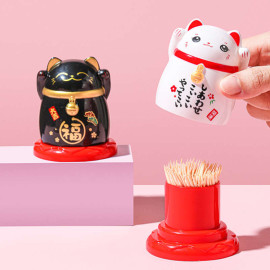 Ống đựng tăm Mèo thần tài Maneki-Neko Nhật Bản Miki 4640