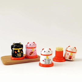 Ống đựng tăm Mèo thần tài Maneki-Neko Nhật Bản Miki 4640