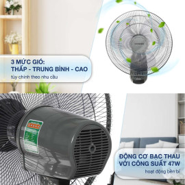 Quạt treo điều khiển từ xa Senko TR1628 công suất 47W