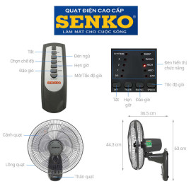 Quạt treo điều khiển từ xa Senko TR1628 công suất 47W