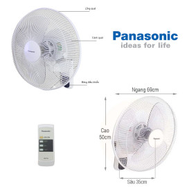 Quạt treo tường Panasonic F‑409MG có khiển, xuất xứ Malaysia, bảo hành 12 tháng