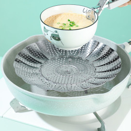 Vỉ hấp inox 24cm gấp gọn Steaming Plate YX998A hàng xuất Nhật