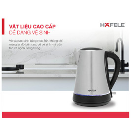 Ấm siêu tốc Inox 304 Hafele HS-K1703X dung tích 1.7L công suất 2200W