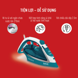 Bàn ủi hơi nước Tefal EasyGliss Plus FV5737E0 công suất 2500W Made in France