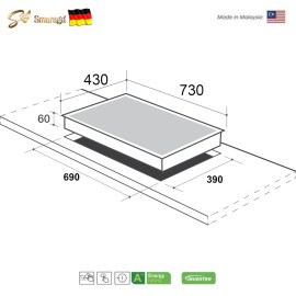 Bếp từ đôi Smaragd ISB-233 nhập khẩu Malaysia công nghệ Inverter, Booster hàng Đức