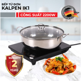 Bếp từ đơn Kalpen IK1 công suất 2200W, tặng Nồi lẩu Inox 30cm, bảo hành 2 năm