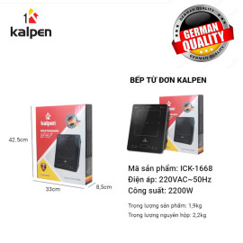 Bếp từ đơn cao cấp Kalpen ICK-1668 công suất 2200W hàng Đức - Bảo hành 2 năm