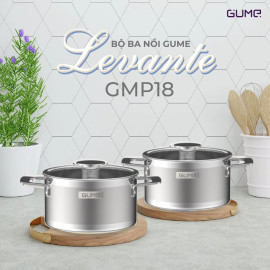 Bộ 3 nồi inox 304 đúc liền khối Levante GUME Hàn Quốc GMP18