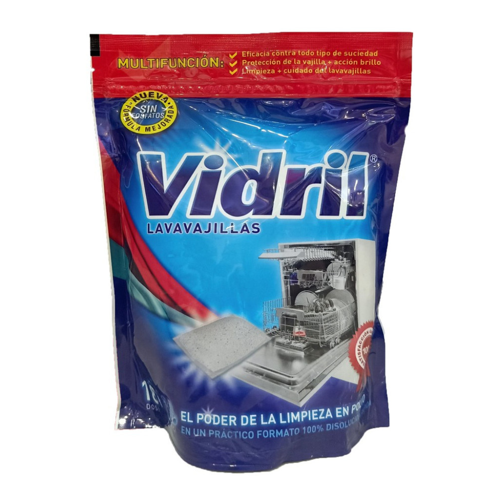 Bột rửa bát Vidril 3 trong 1 nhập khẩu Tay Ban Nha (gói 18 túi 20gr)