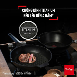 Chảo đúc nướng chống dính Tefal Rubosto 26cm E2494044 có miệng rót