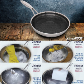 Chảo chống dính Inox 304 Kimscook Blackcube Vincent Hàn Quốc size 22cm
