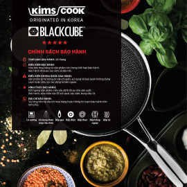 Chảo chống dính Inox 304 size 20cm Kimscook Blackcube Hàn Quốc dùng bếp từ