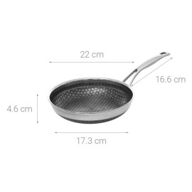 Chảo chống dính Inox 304 Kimscook Blackcube Vincent Hàn Quốc size 22cm