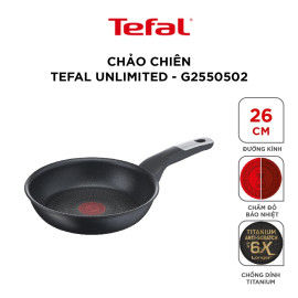 Chảo chiên rán chống dính Tefal Unlimited G2550502 size 26cm nhập khẩu Pháp