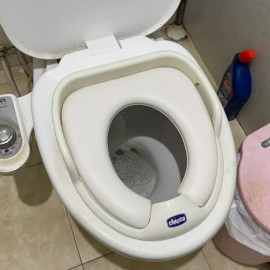 Bệ thu nhỏ bồn cầu cho bé Chicco có tay vịn, đệm lót êm