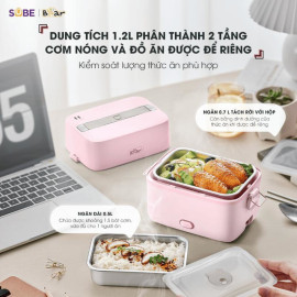 Hộp cơm cắm điện 2 tầng 1.2L Bear SB-HC12L, bảo hành 18 tháng