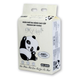 Khăn khô rút đa năng cao cấp MyLan gấu trúc 200 tờ/xách