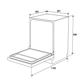 Máy rửa chén bát độc lập Hafele HDW-F601B (535.29.670) hàng Đức, bảo hành 3 năm