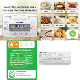 Nồi cơm điện tử Panasonic dung tích 1.8 lít SR-CL188WRAM, bảo hành 12 tháng