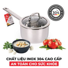 Quánh inox 3 lớp liền khối Kalpen Emer EM16 size 16cm, bảo hành 30 năm