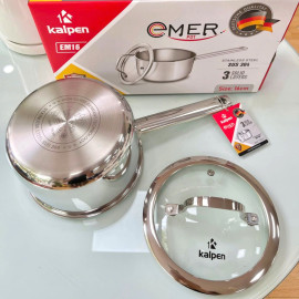 Quánh inox 3 lớp liền khối Kalpen Emer EM16 size 16cm, bảo hành 30 năm