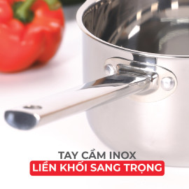 Quánh inox 3 lớp liền khối Kalpen Emer EM16 size 16cm, bảo hành 30 năm