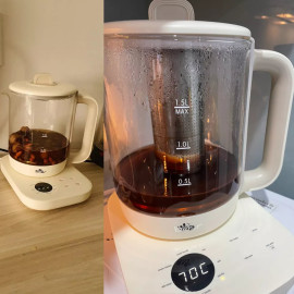 Bình thùy tinh pha trà giữ nhiệt Bear 1.5L SB-PT15K, công suất 1000W