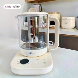 Bình thùy tinh pha trà giữ nhiệt Bear 1.5L SB-PT15K, công suất 1000W
