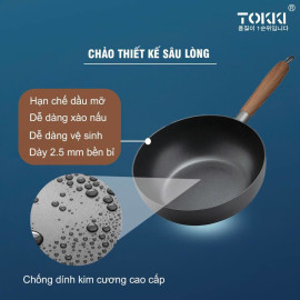 Bộ 2 nồi 1 chảo nhôm chống dính 5 lớp Tokki Hàn Quốc TK82 đáy từ