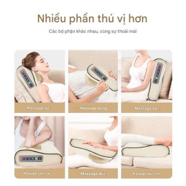 Gối massage cổ vai gáy hồng ngoại Okato Seka Nhật Bản 6 chức năng