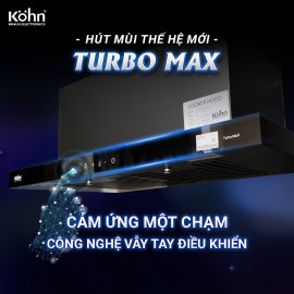 Máy hút mùi Kohn KB3 Turbo Max điều khiển cảm ứng, bảo hành 2 năm