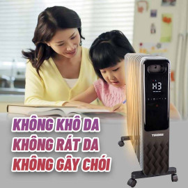 Máy sưởi dầu 15 thanh Tiross TS9222 công suất 2800W kèm khiển từ xa