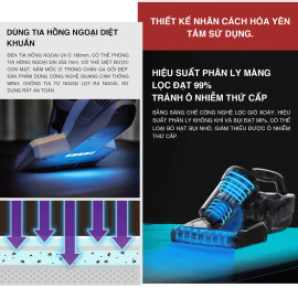 Máy hút bụi đệm giường Tiross TS9305 chính hãng bảo hành 12 tháng