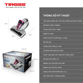 Máy hút bụi đệm giường Tiross TS9305 chính hãng bảo hành 12 tháng